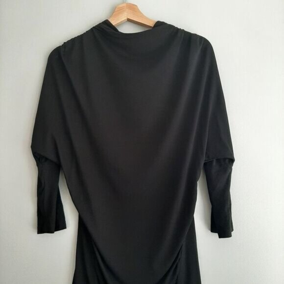 OLSEN Europe Soft Draped High Neck Tunic Top Black Sz 6 - Picture 2 of 14